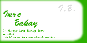 imre bakay business card